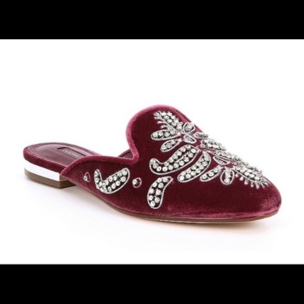 Antonio Melani velvet crystal slides